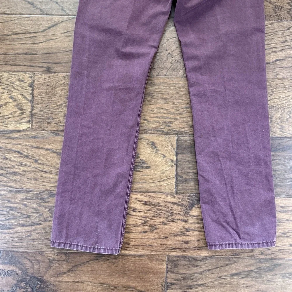 Levi's 514 Straight Leg Canvas‎ Pants Burgundy Streetwear Workwear W31 L32
